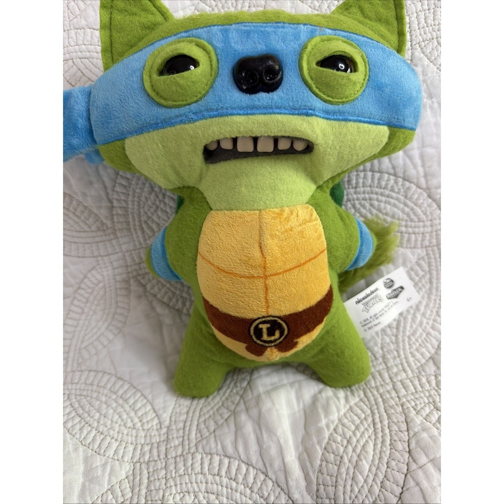 Fuggler x TMNT Leonardo Limited Edition 9" Ugly Plush Collectible Figure EUC